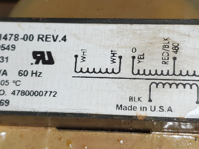 Square D 12-811478-00 Rev 4 0.036KVA Dry Type Transformer W/Capacitors