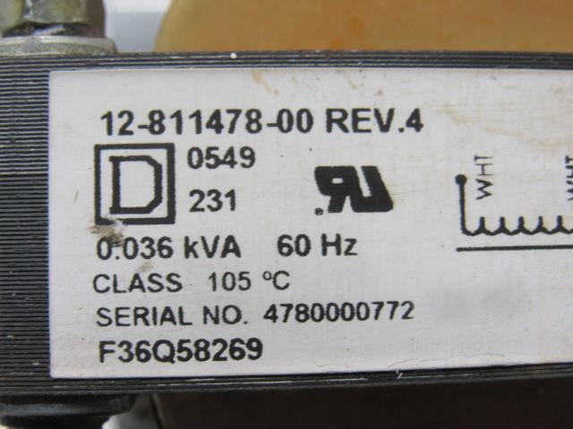 Square D 12-811478-00 Rev 4 0.036KVA Dry Type Transformer W/Capacitors
