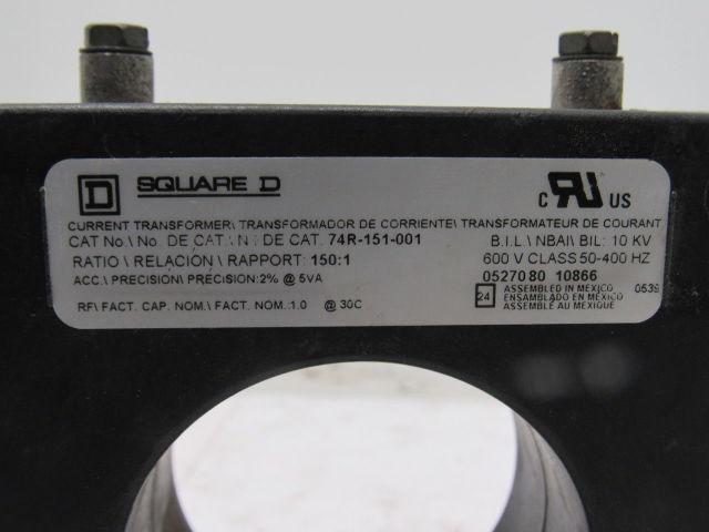 Square D 74R-151-001 Current transformer Ratio 150:1 600V 50-4000Hz
