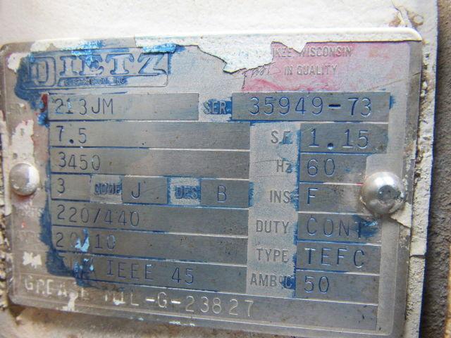 Dietz Ampco 7.5Hp 3450RPM 220/440V 3Ph 2" x 1-1/2" ZC2 Flange Centrifugal Pump