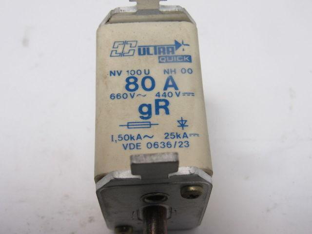 ULTRA QUICK NV 100U NH00 80A Fuse 660V 440V 25kA