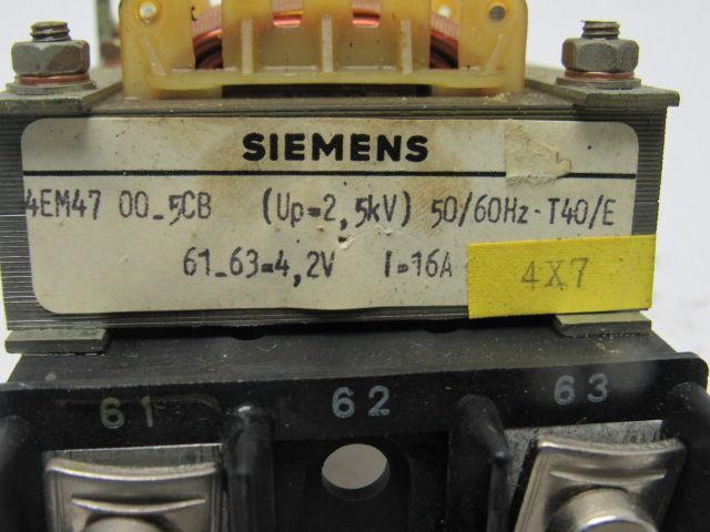 Siemens 4EM47 00.5CB Single Phase Transformer 50/90Hz-T40/E