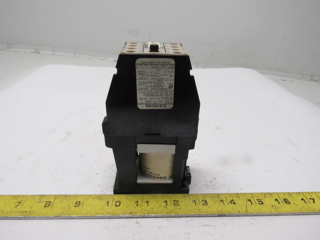 Siemens 3TB4017-0B Contactor 24VDC Coil