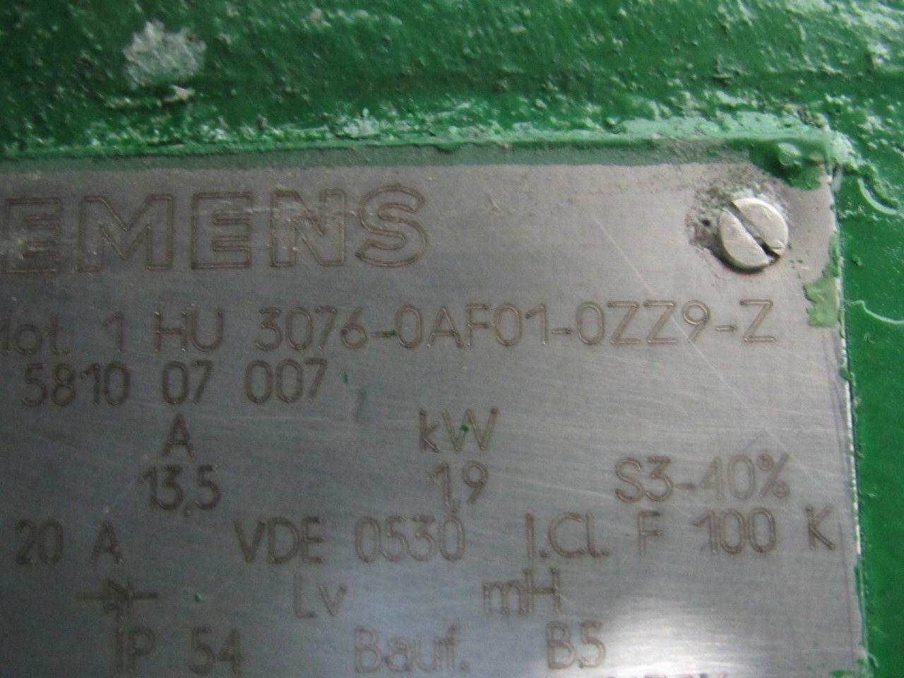 Siemens 1HU30760AF010ZZ9Z Servo Motor 3000RPM