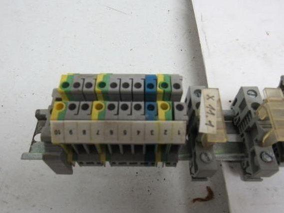Kems Type UK16 Terminal Block 1 din Rail W/13 Grounds & 52 Gray