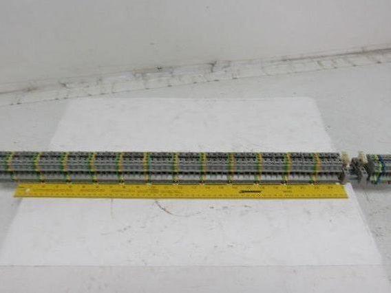 Kems Type UK16 Terminal Block 1 din Rail W/13 Grounds & 52 Gray
