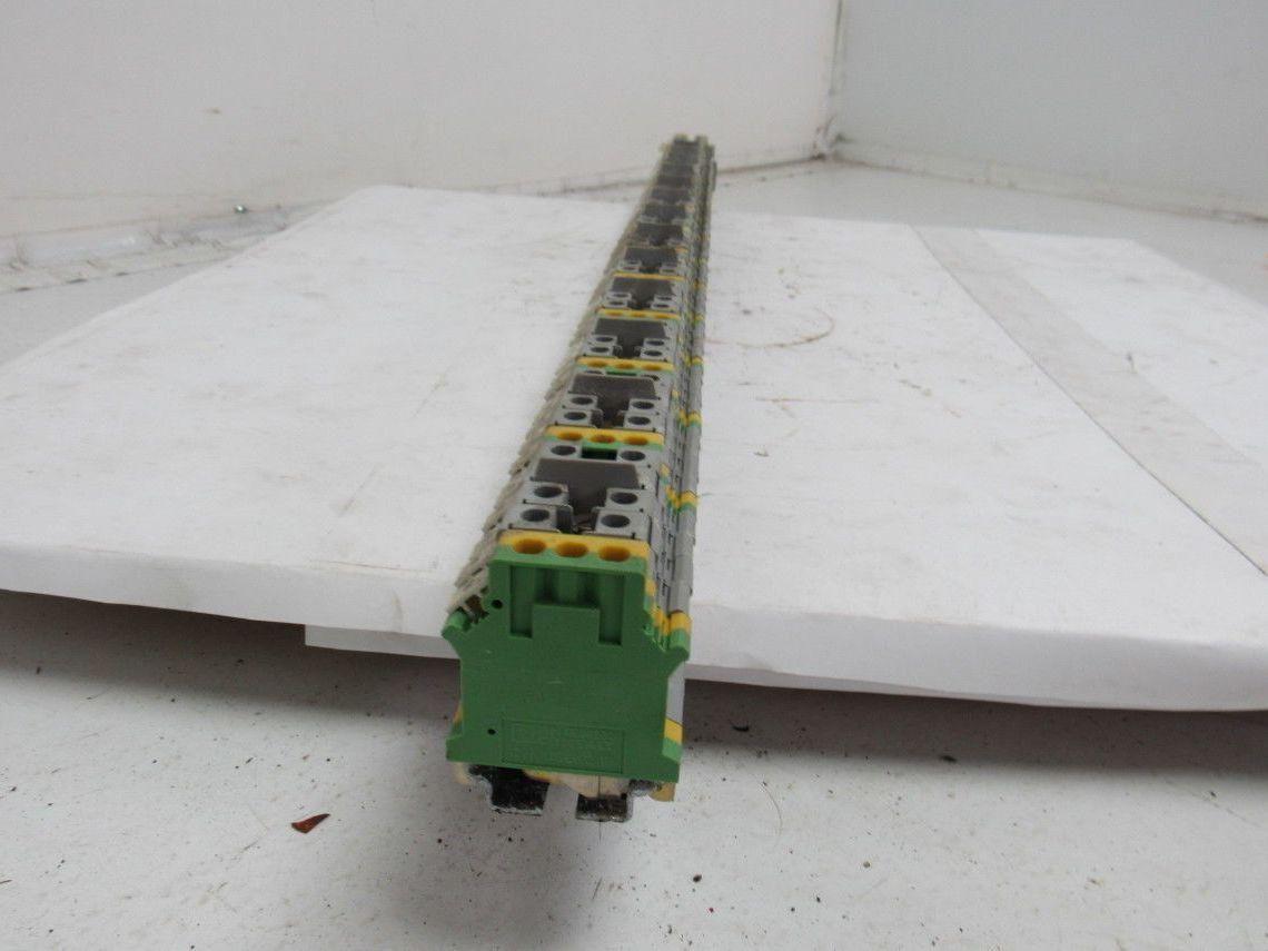 Kems Type UK16 Terminal Block 1 din Rail W/13 Grounds & 52 Gray
