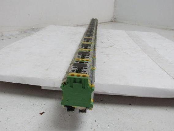 Kems Type UK16 Terminal Block 1 din Rail W/13 Grounds & 52 Gray