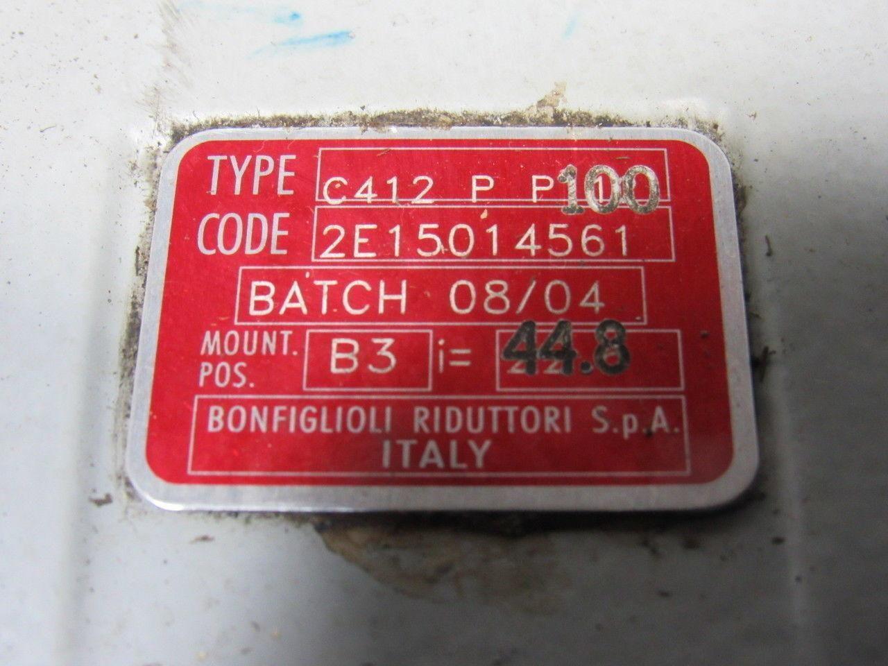 Bonfiglioli Riduttori C412 P P100 2E15014561 Inline Gear Reducer 12.4:1