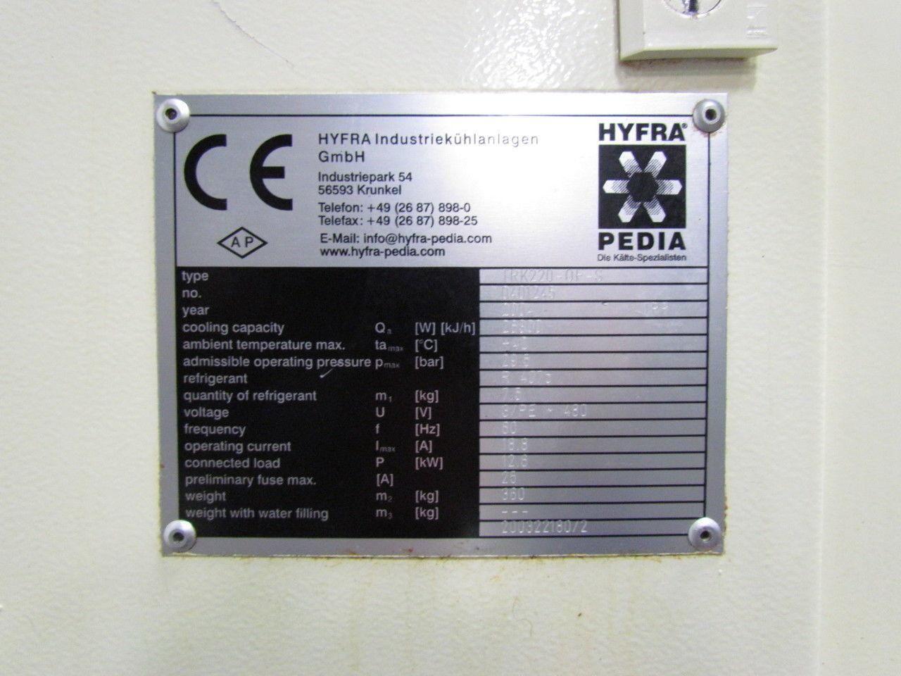 HYFRA TRK220-OF-S Immersion Recooler Plug-in plug-out water chiller 480V 3 Ph