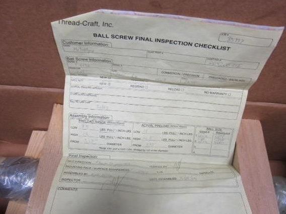 Thread -Craft Ball Screw Assembly 2.25" Dia .500 RH One Start 22.75" OAL