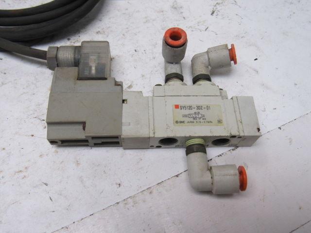 SMC SY5120-3DZ-01 5 Port Single Solenoid 110V Coil Lot Of 2