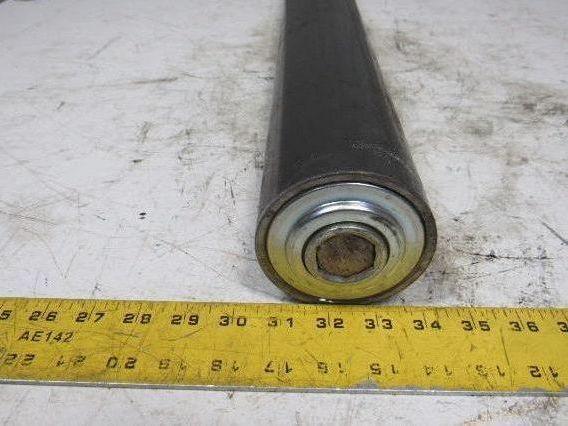 Heavy Duty Conveyor Gravity Roller 27"BFx3-1/2"Dia. Steel 1-1/16" Hex W/Shaft