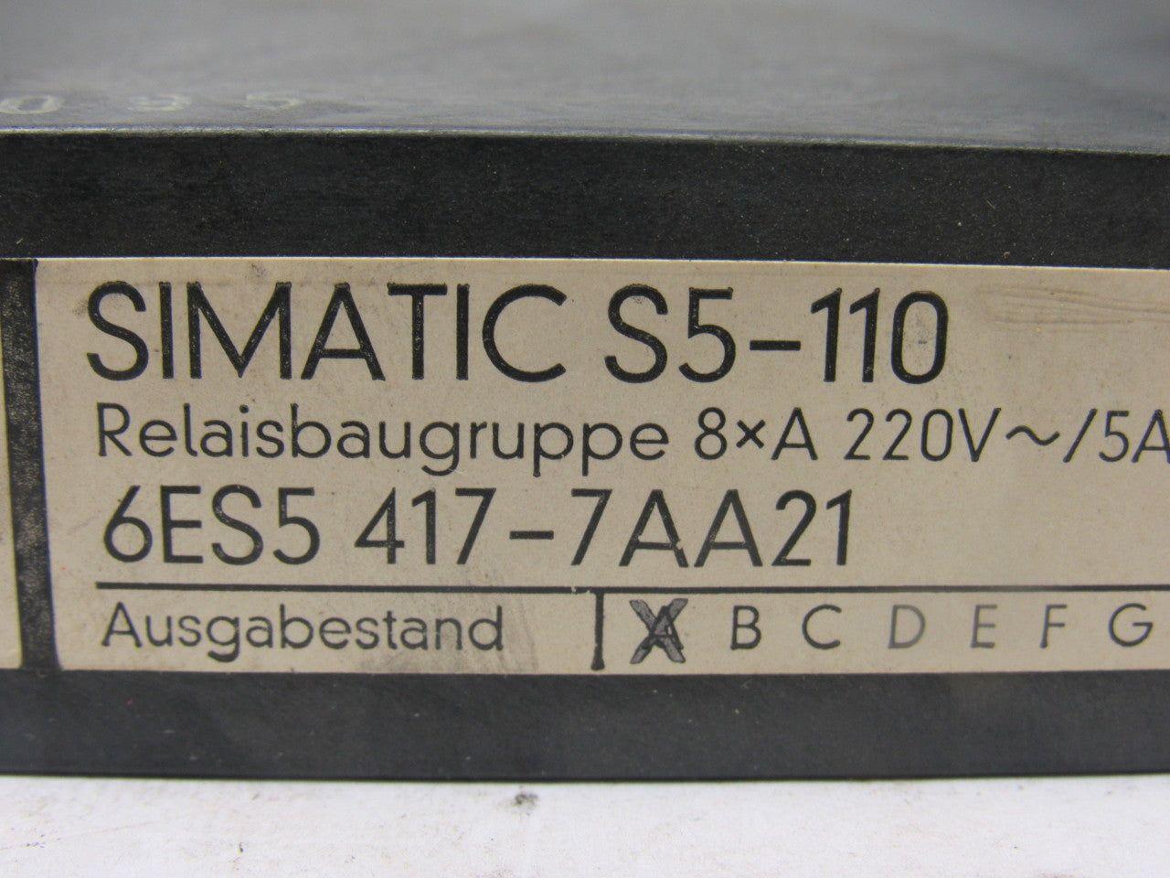 Siemens Simatic S5-110 6ES5 417-7AA11 Relay Module Assembly Card