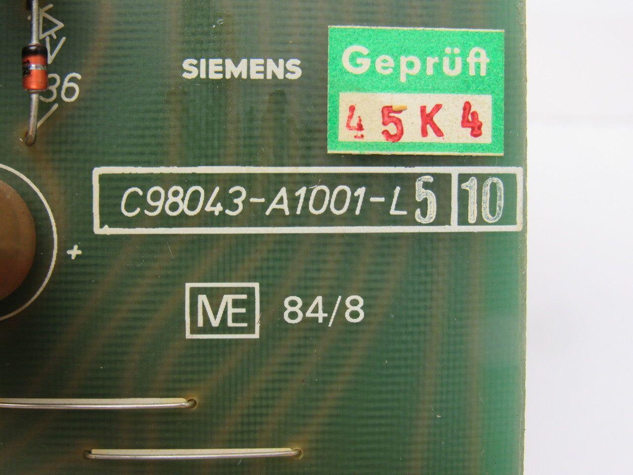 Siemens C98043-A1001-L5 10 Circuit Board Card PLC