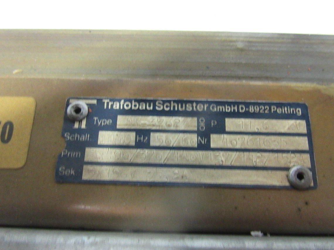 Trafobau Schuster DK-3702 11.6 KVA Transformer 440V Primary 15 190V Secondary