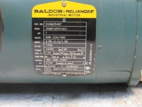 Baldor/Dodge 23A20L14SL414FH VUHM3546T Gear Motor 20:1 208-230/460V 3Ph