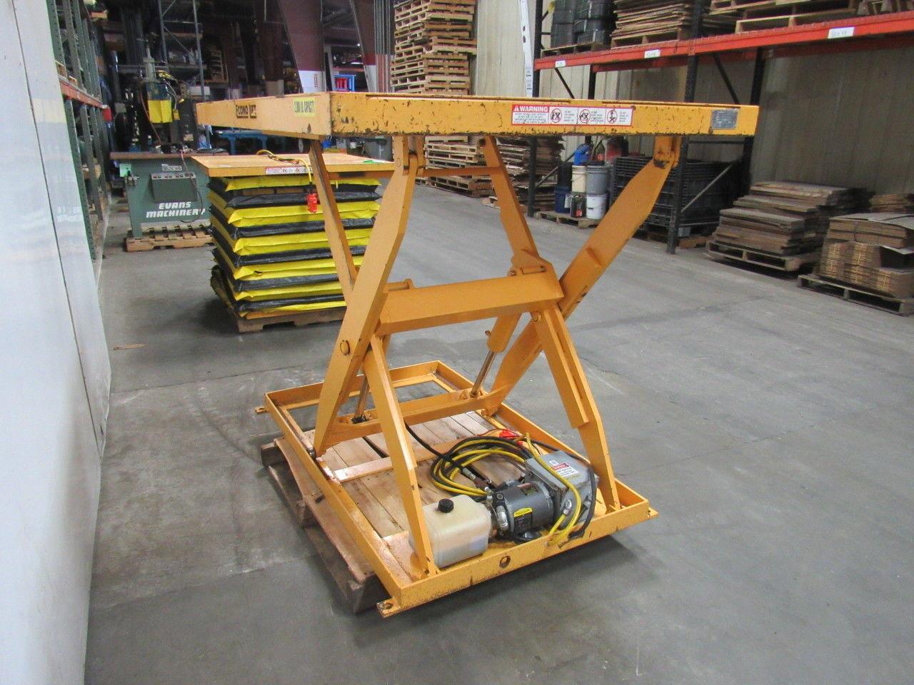 Econo Lift 3SL42 2000Lb. Hydraulic Scissor Lift Table 66"x48" Top 8"-52"Ht 3Ph