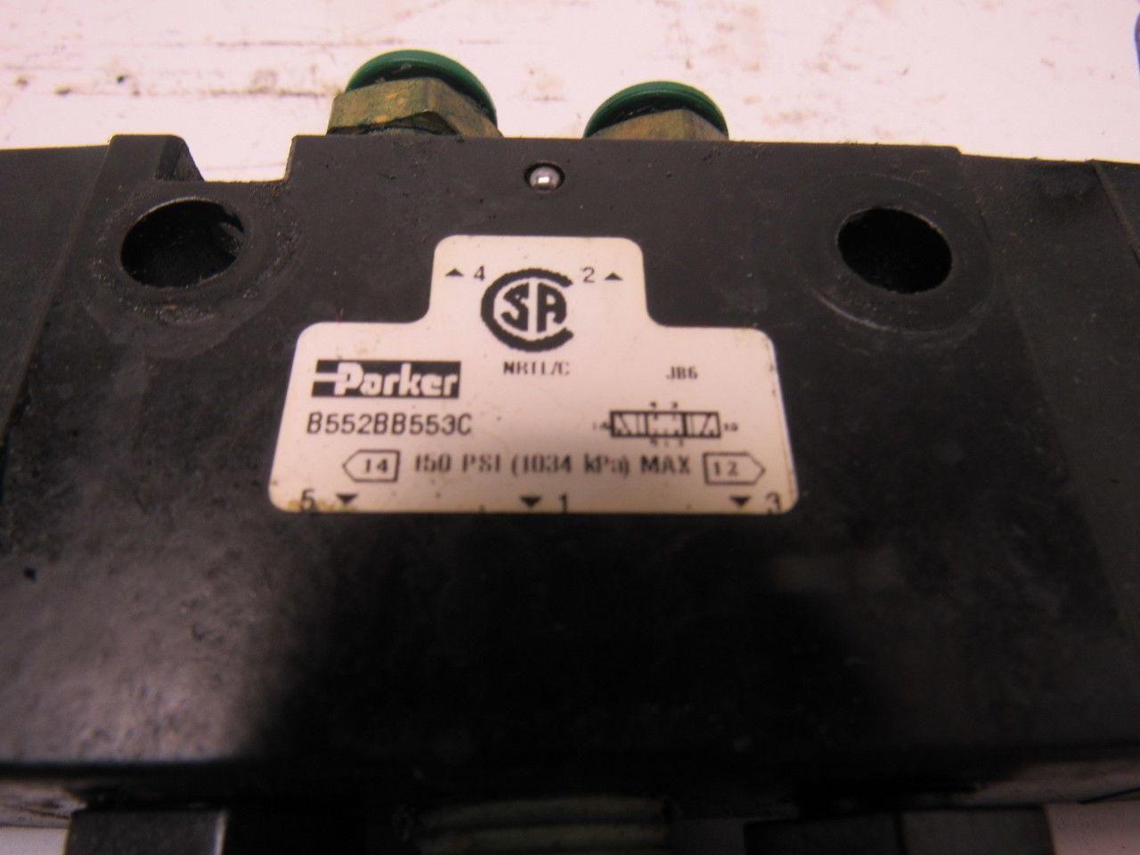 Parker B551BB553C Pneumatic Solenoid Air Valve 120V Coils