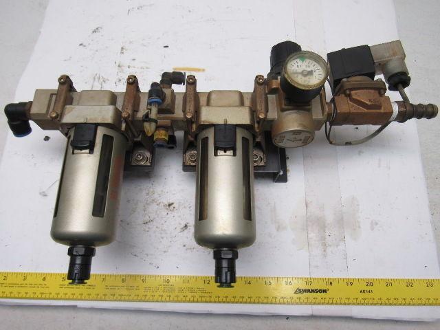 SMC Pneumatic Solenoid Valve Filter Double Regulator Assembly 0.05-0.83MPA