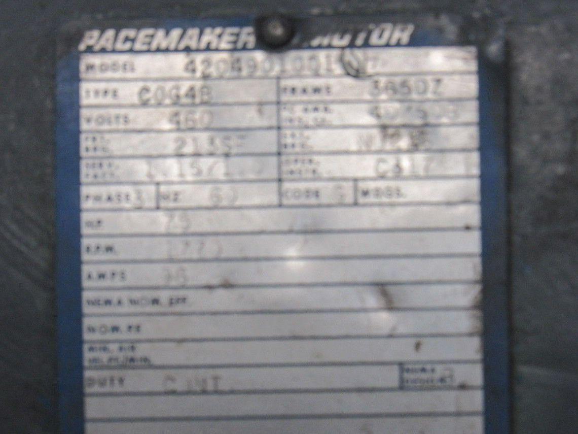 Louis Allis 4204901001 75Hp 1770RPM 460V 90VDC Ajusto-Spede 700RPM Motor Drive