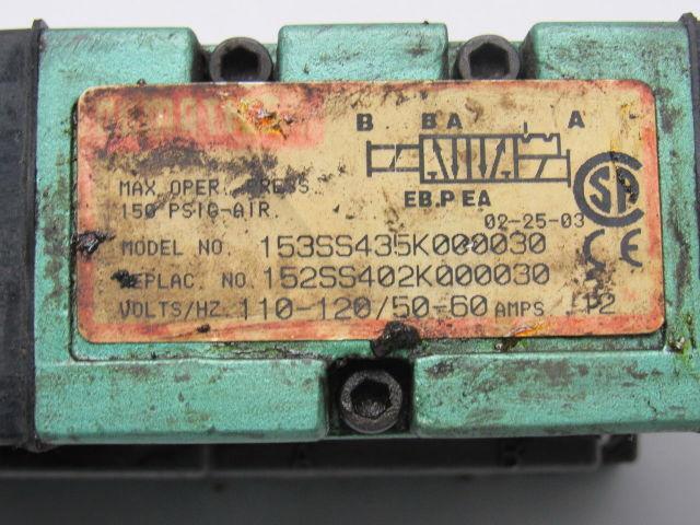 Numatics 153SS435K000030 Pneumatic Solenoid Valve w/Solenoid Block