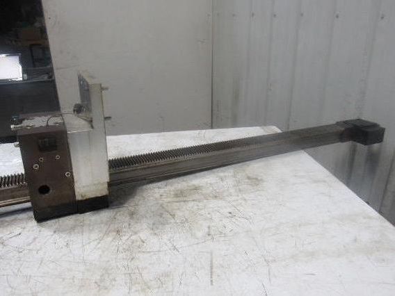 78-1/2"L x 2-1/2" W Metal Gear Rack W/Brake Assembly From a Frost Broach Machine