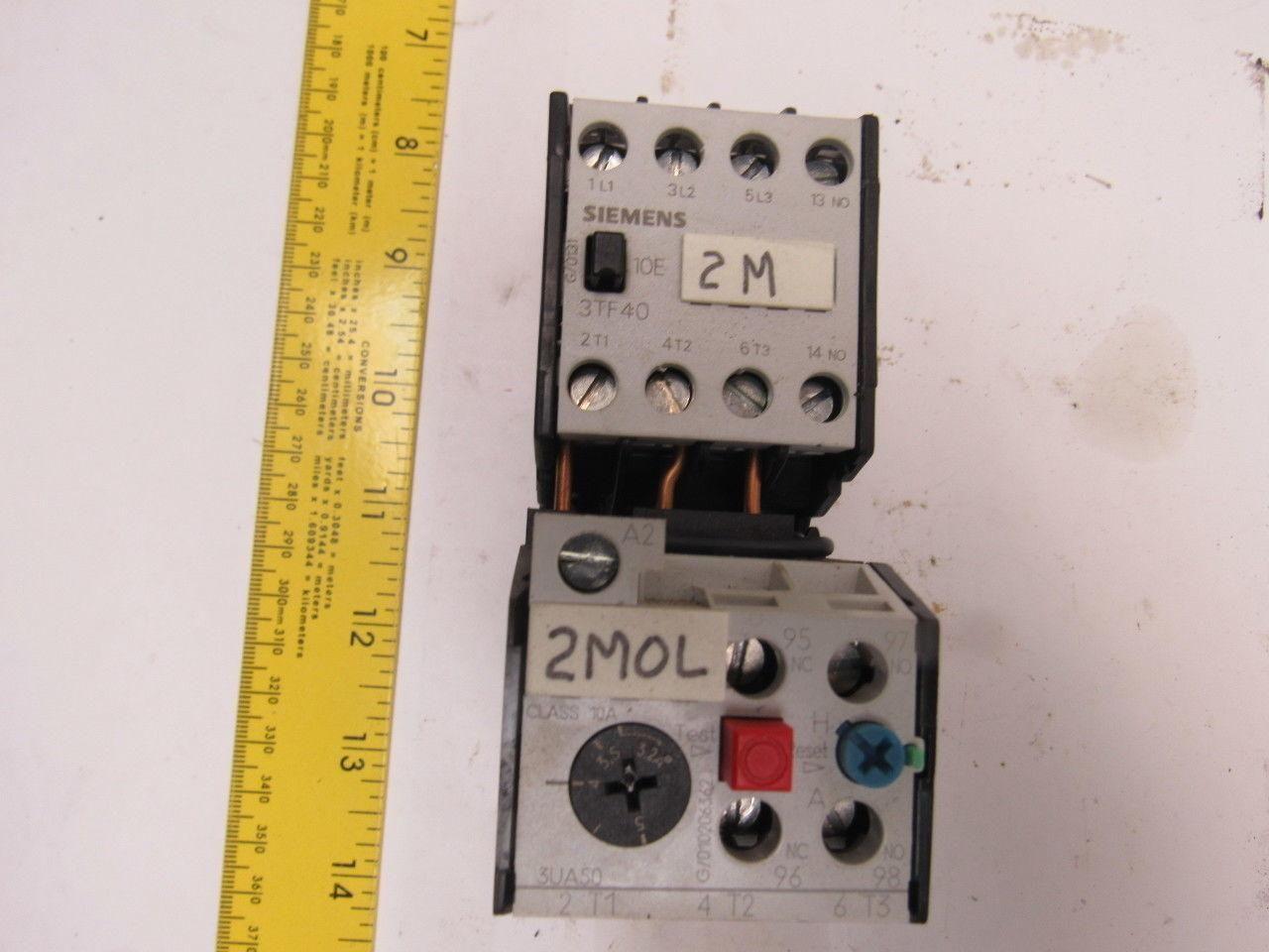 Allen Bradley 3TF4010-0A Contactor W/3UA50 00-1F 3.2 to 5A Overload Relay