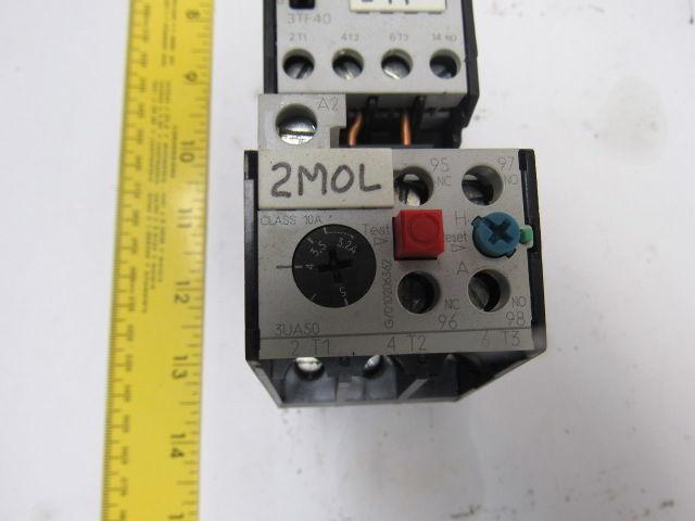 Allen Bradley 3TF4010-0A Contactor W/3UA50 00-1F 3.2 to 5A Overload Relay