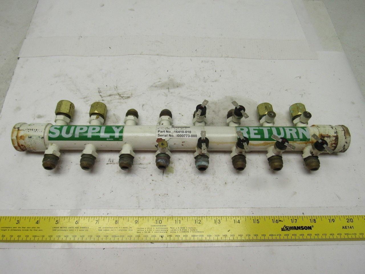 Inductoheat 16410-010 Manifold Assembly 1" NPT x 1/2"-14 Flare