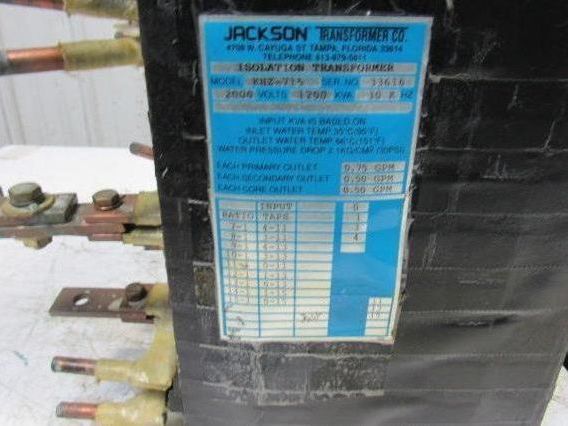 Jackson KHZ-715 1200KVA Isolation Transformer 2000V Induction Welder