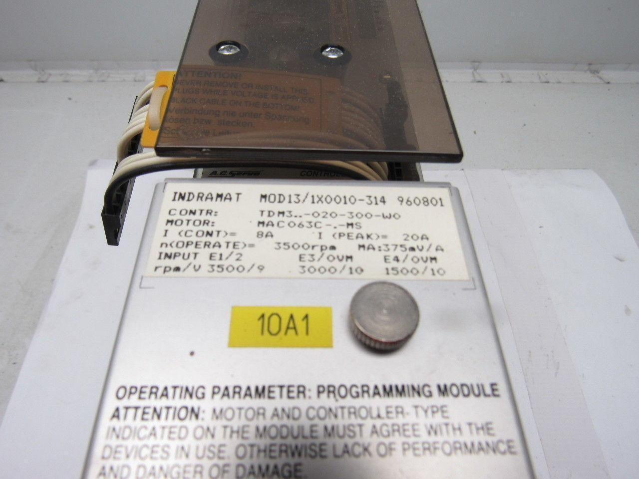 Indramat MOD13/1X0010-314 TDM3-020-300-WO 3500RPM AC Servo Controller