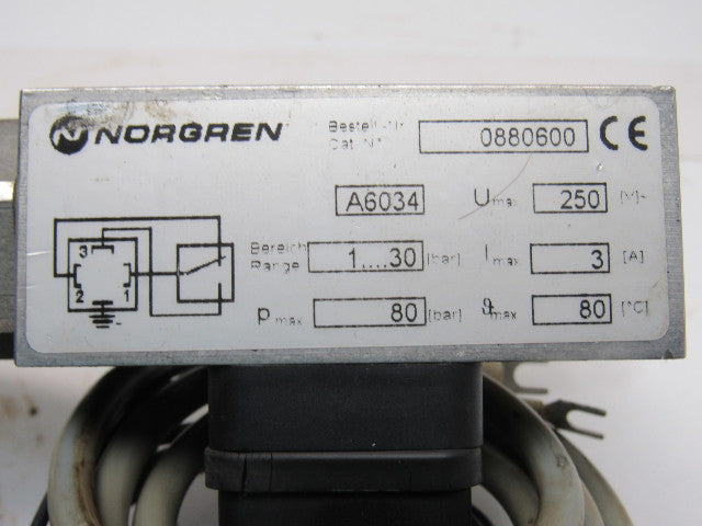 Norgren 0880600 Pressure Switch 1 To 30 Bar