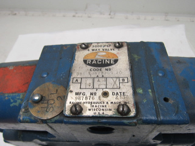 Racine OD4 F967876.20 4 Way Hydraulic Valve 3000 PSI