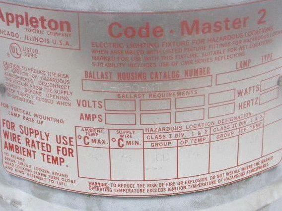 Appleton CMBH250-MT Code Master 2 Metal Halide Fixture 250W 120/208/240/277V