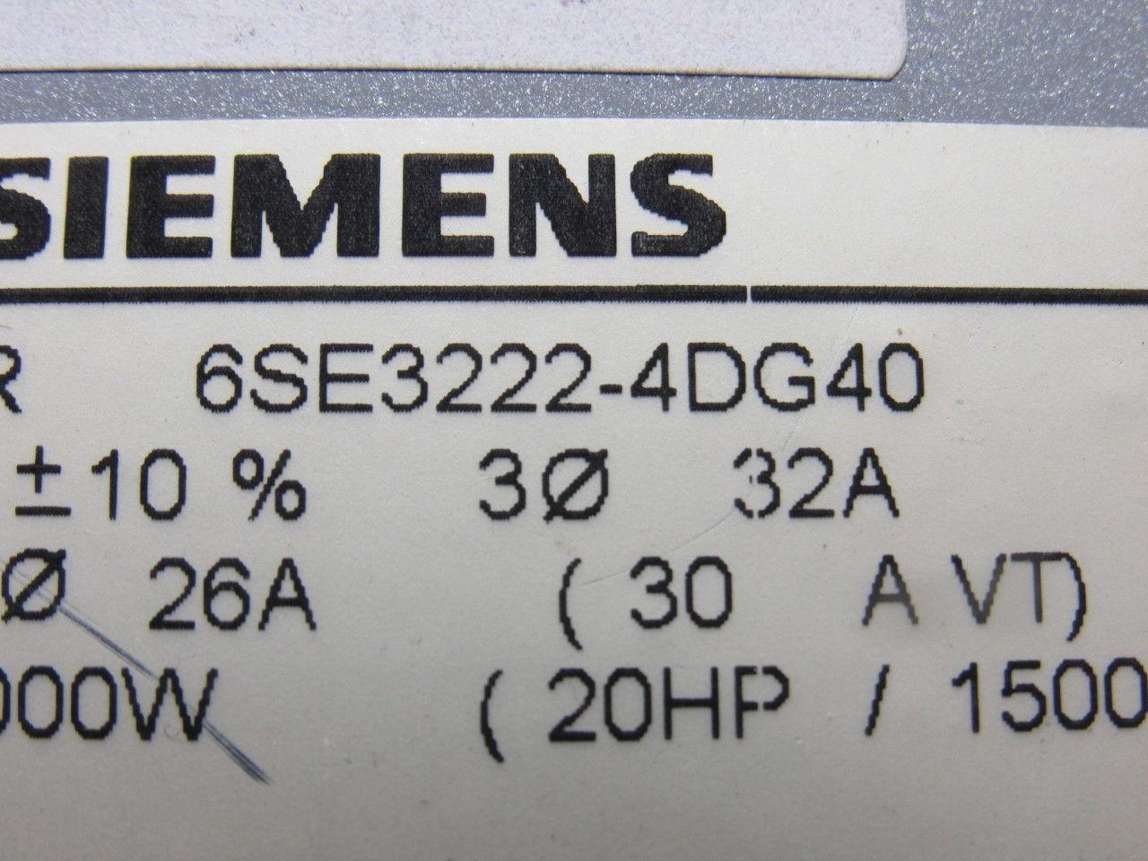 Siemens 6SE3222-4DG40 Midimaster Vector Drive Input 380/500V Motor 15 -20Hp