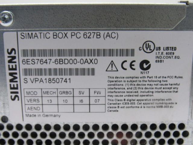 Siemens 6ES7647-6BD00-0AX0 Simatic Box PC Computer NIB