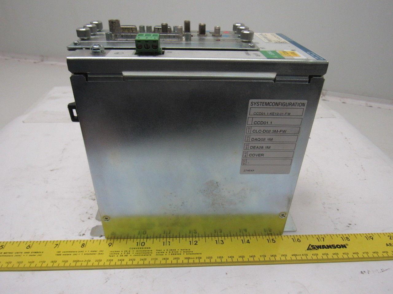 Indramat CCD01.1-KE12-01-FW Controller W/Cards CLC-D02.3M-FW, DAQ02.1M, DAQ02.1M