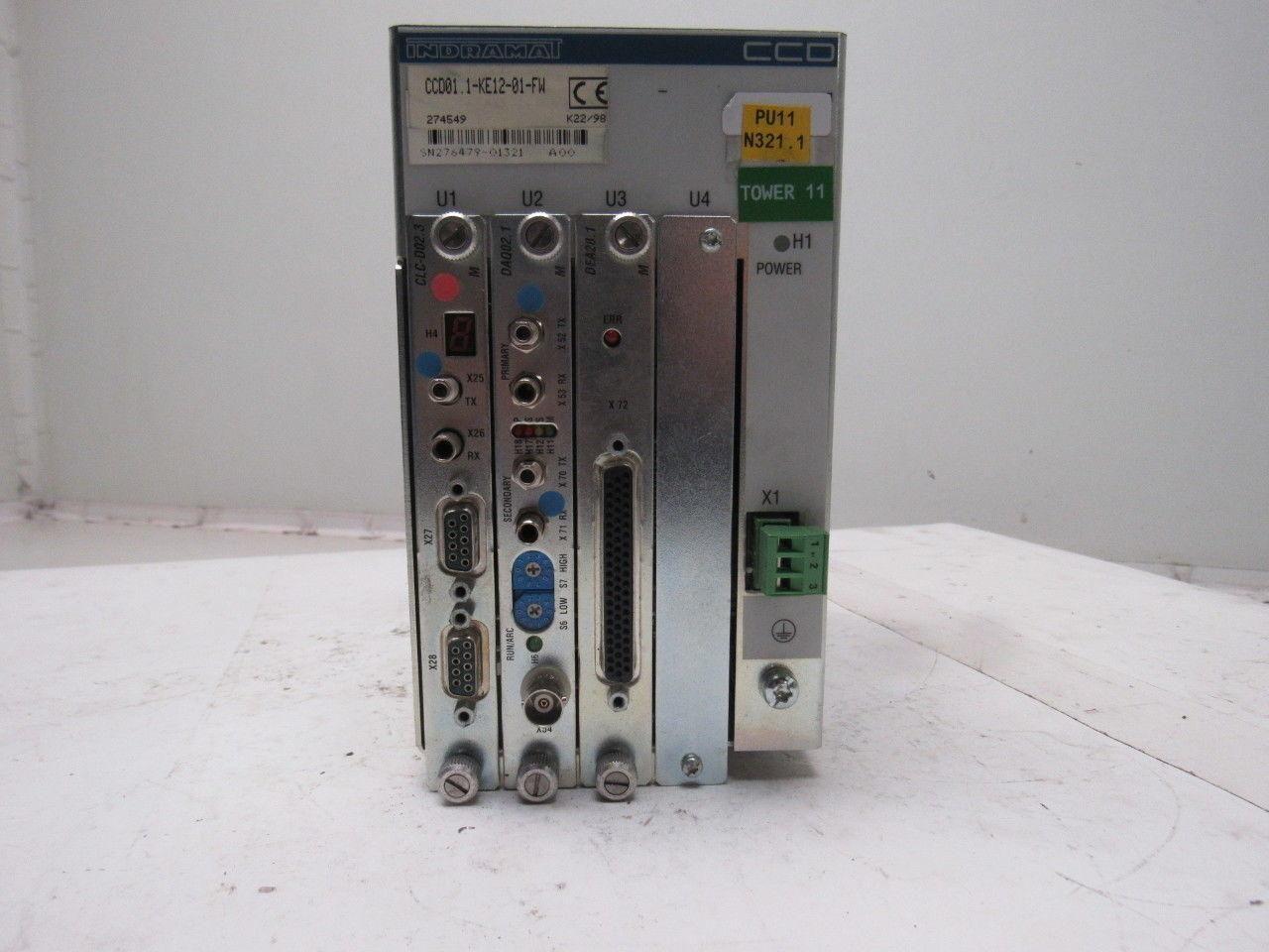 Indramat CCD01.1-KE12-01-FW Controller W/Cards CLC-D02.3M-FW, DAQ02.1M, DAQ02.1M