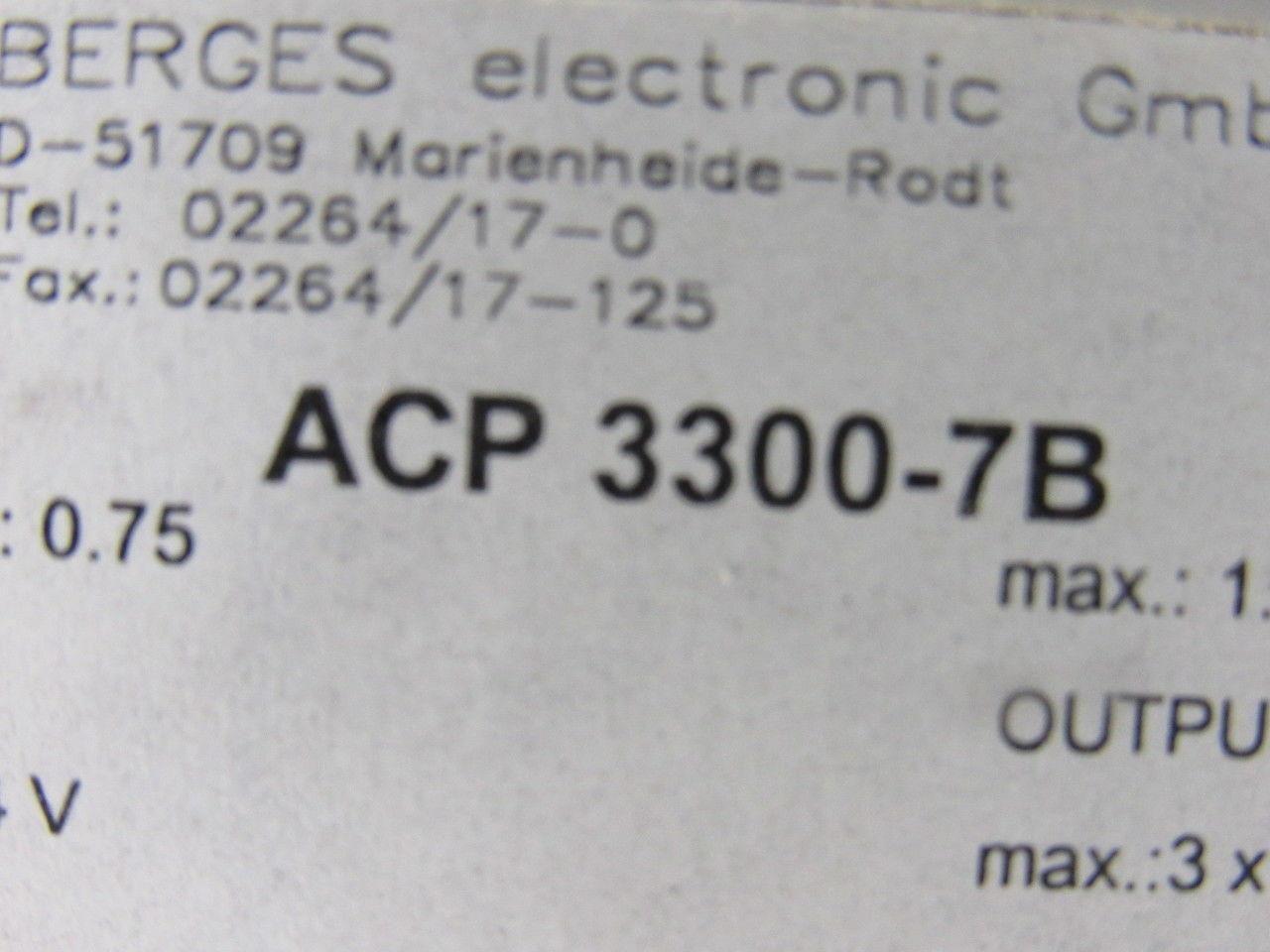 Berges ACP 3300-7B Variable Frequency Inverter Drive 1Hp