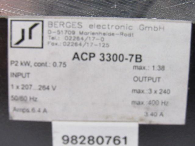Berges ACP 3300-7B Variable Frequency Inverter Drive 1Hp