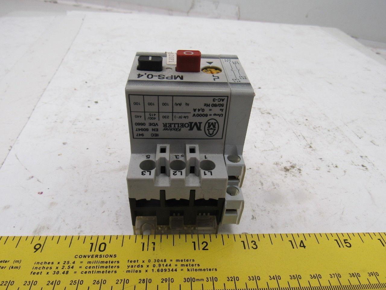 Klockner-Moeller MPS-NHI11-NA MPS-0,4 Thermal Magnetic Circuit Breaker