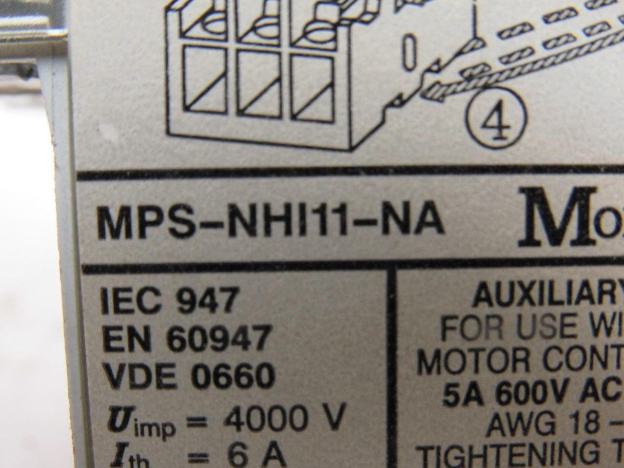 Klockner-Moeller MPS-NHI11-NA MPS-0,4 Thermal Magnetic Circuit Breaker