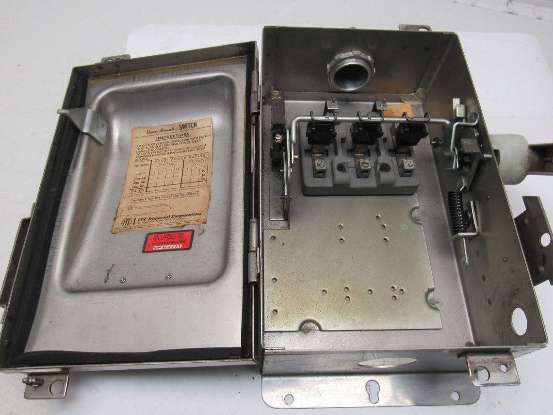 ITE NF352SS 600V 60A Stainless Steel Non Fused Stainless Steel Safety Switch