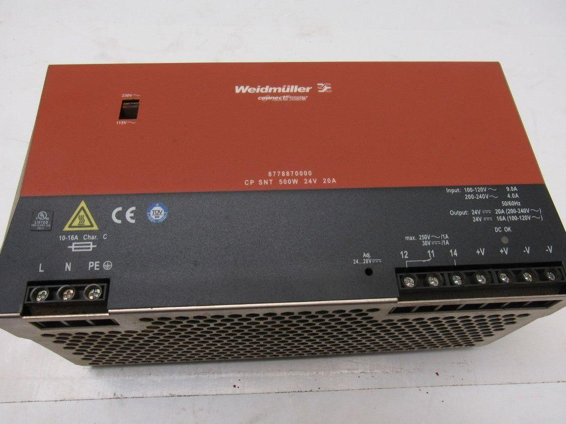 Weidmuller 8778870000 500W 250V Input 24V 20A AC/DC Converter Power Supply