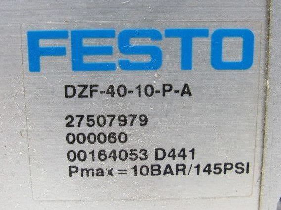 Festo DZF-40-10-P-A 10 Bar 145PSI Flat Pneumatic Air Cylinder Punch Head