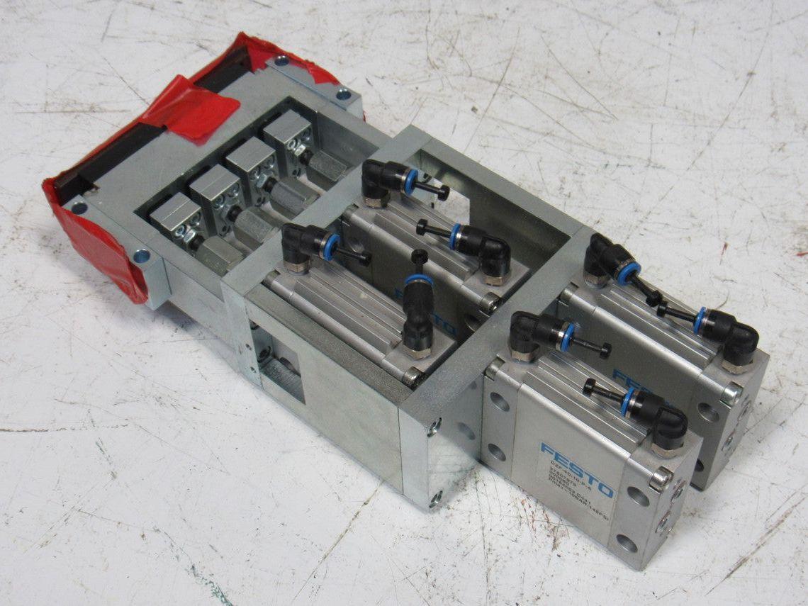 Festo DZF-40-10-P-A 10 Bar 145PSI Flat Pneumatic Air Cylinder Punch Head