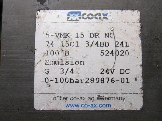 Coax 5-VMK 15DR NC 3/2 Way 0-100 Bar 24V Coil Solenoid Operated Pneumatic Valve