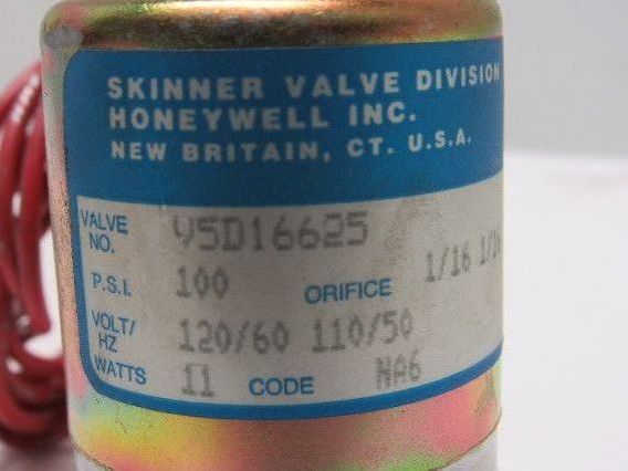 Honeywell/Skinner V5D16625 Solenoid Valve 100PSI 120V 1Ph 11 Watts