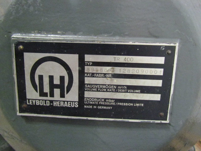 Leybold Heraeus TR400 15Hp Vacuum Pump W/Pump & Heat Exchanger 230/460V 3Ph